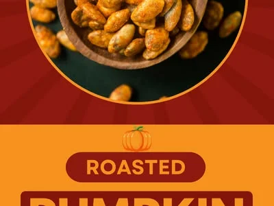 Roasted pumpkin seeds in Veginner Cooking’s published Pinterest artwork